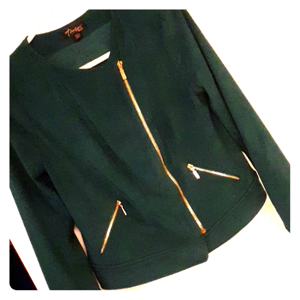 Microsuede Green Moto Jacket